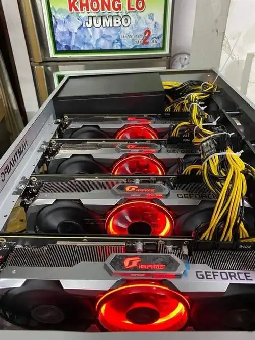 Cutting-edge Kaspa mining farm showcasing dense rig deployment