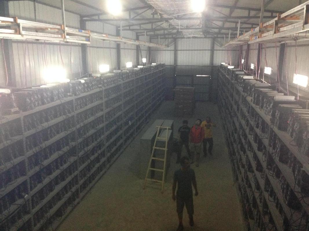 High-performance ASIC mining rig operating in a climate-controlled mining farm
