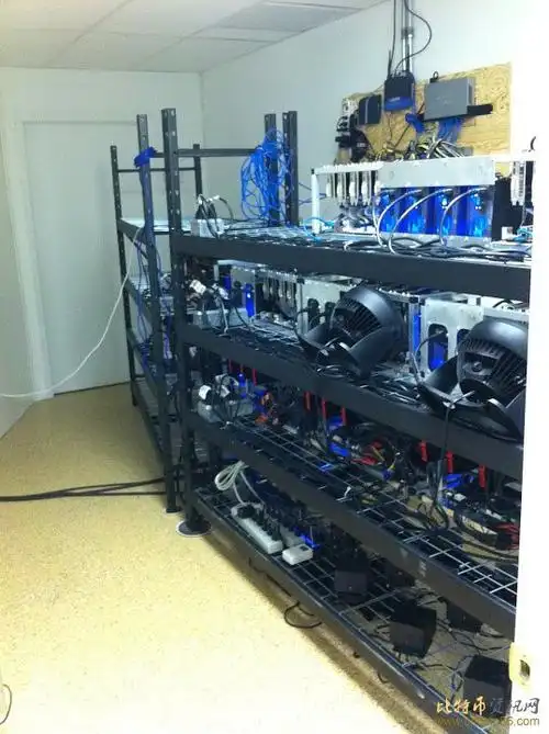 Close-up of the intricate components inside a mining rig.
